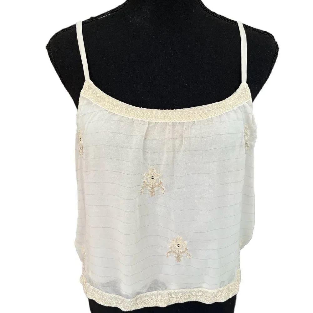 American Eagle Outfitters Live Your Life lined embroidered tank top size S